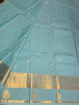 Pastal Blue Semi Kanchipuram Silk Saree - PSSRN64