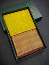 Lime green and brown Semi Kanchipuram Silk Saree - PSSRN66