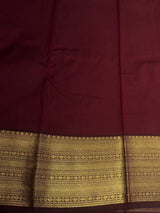 Lime green and brown Semi Kanchipuram Silk Saree - PSSRN66