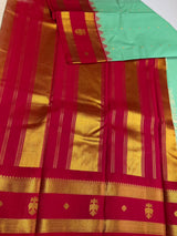 Pastal green and rani pink Semi Kanchipuram Silk Saree - PSSRN69