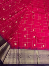 Dark pink and purple Semi Kanchipuram Silk Saree - PSSRN70