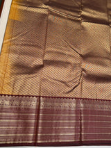 Yellow and brown Semi Kanchipuram Silk Saree - PSSRN71