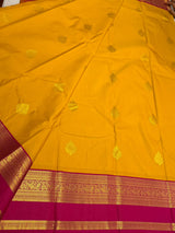 Yellow and Rani Semi Kanchipuram Silk Saree - PSSRN74