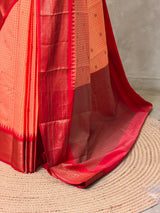 Peach and Red Silk saree - PBRZU8C