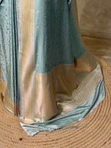 Pastal blue Mashru Banarasi silk Saree - PBRRAH1