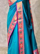 Peacock Blue pochampalli silk Saree - PBRKIV4C