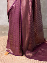 Deep purple Banarasi silk Saree - PBRATH7
