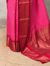 Dark Pink and Red Silk saree - PBRZU8D
