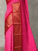 Dark Pink and Red Silk saree - PBRZU8D