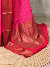 Dark Pink and Red Silk saree - PBRZU8D