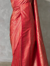 Reddish Peach Banarasi silk Saree - PBRATH7B