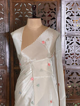 Nude shade pure Glass organza saree- PBRCHAND3A