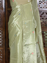 Pastal Green pure Glass organza saree- PBRCHAND3
