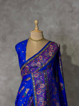 Royal Blue Pashmina silk Saree - PBRMM7G