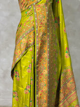 Olive Green Pashmina silk Saree - PBRMM7E