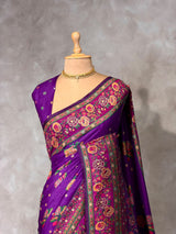 Violet Pashmina silk Saree - PBRMM7C