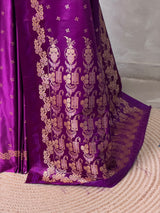 Purple Pure mashru Satin Banarasi silk saree - PRAZ13F