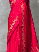 Reddish Pink Pure mashru Satin Banarasi silk saree - PRAZ13E