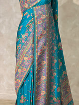 Blue Pashmina silk Saree - PBRMM7D
