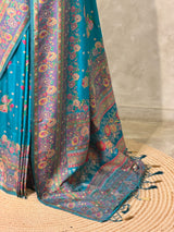 Blue Pashmina silk Saree - PBRMM7D