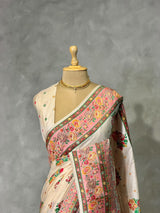 Sandal Pashmina silk Saree - PBRMM7B
