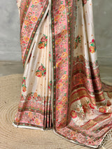 Sandal Pashmina silk Saree - PBRMM7B