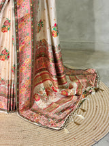 Sandal Pashmina silk Saree - PBRMM7B