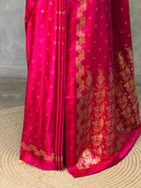Rani Pink Pure mashru Satin Banarasi silk saree - PRAZ13B