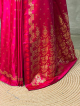 Rani Pink Pure mashru Satin Banarasi silk saree - PRAZ13B