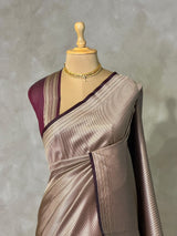 Deep wine Premium katan Banarasi silk saree - PRAZ14C