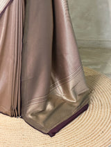 Deep wine Premium katan Banarasi silk saree - PRAZ14C