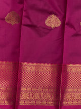 Blue and magenta semi kanchipuram soft silk saree - PSSN206