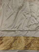 Off white Pure mashru Satin Banarasi silk saree - PRAZ17
