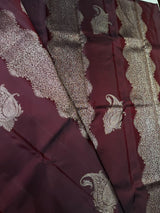 Dark brown Pure Kanchipuram Silk saree - PPURE134A