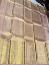 Flesh Pink Pure Kanchipuram Silk saree - PPURE136