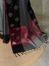 Black semi banarasi Saree - PIH107