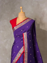 Violet and Red Silk saree - PBRZU14E