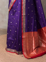 Violet and Red Silk saree - PBRZU14E