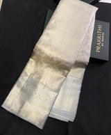 Silver and blue Pure tissue Kanchipuram Silk saree - PPURE156