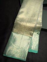 Silver and pastal blue tissue Kanchipuram Silk saree - PPURE158