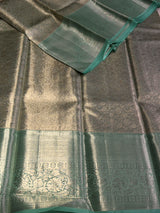 Silver and pastal blue tissue Kanchipuram Silk saree - PPURE158