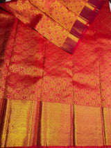 Reddish Pink dual tone Pure Kanchipuram Silk saree - PPURE164