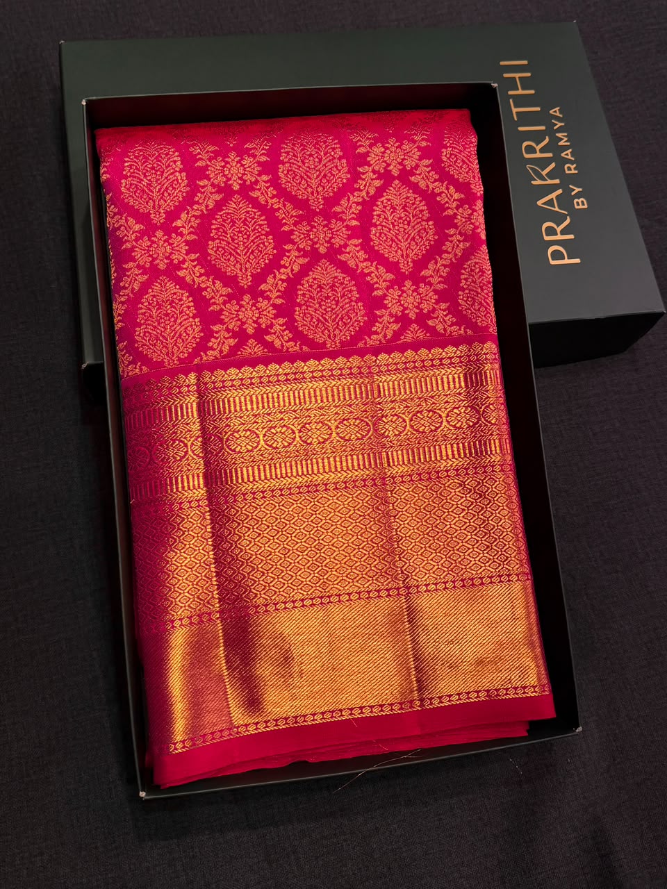 Dark Pink Pure Kanchipuram Silk saree - PPURE171