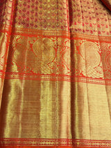Gold and Orange Pure Tissue Kanchipuram Silk saree - PPURE172
