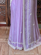 Lavender fendy silk Designer saree- PBRDS5A
