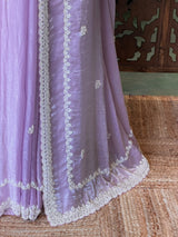 Lavender fendy silk Designer saree- PBRDS5A