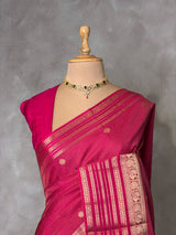 Rani Pink Viscose Tissue Silk Saree - PBRATH9A