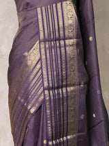 Navy Blue Viscose Tissue Silk Saree - PBRATH9B