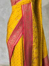 Yellow and rani pink Georgette saree- PBRSB1I