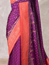 Purple and Orange Georgette saree- PBRSB1K